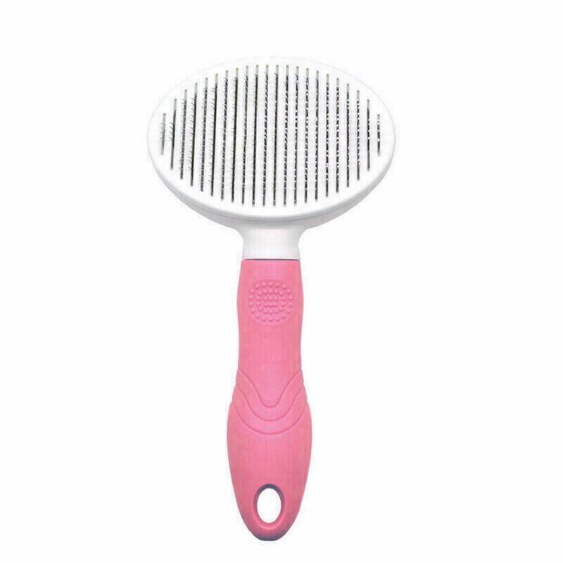 Pin Brushes for Dogs - Pet Dog Cat Brush Grooming Slicker Self Cleaning Slicker Brush Massage Hair Comb Pink Pet Products - Tophatter Daily Deals