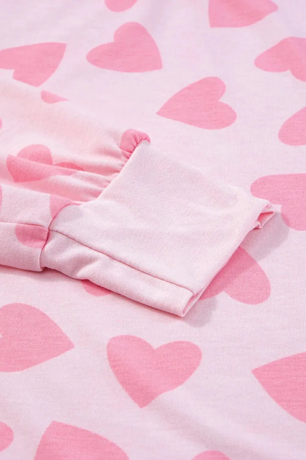 Heart Print Round Neck Top and Shorts Lounge Set Loungewear Sets - Tophatter Daily Deals