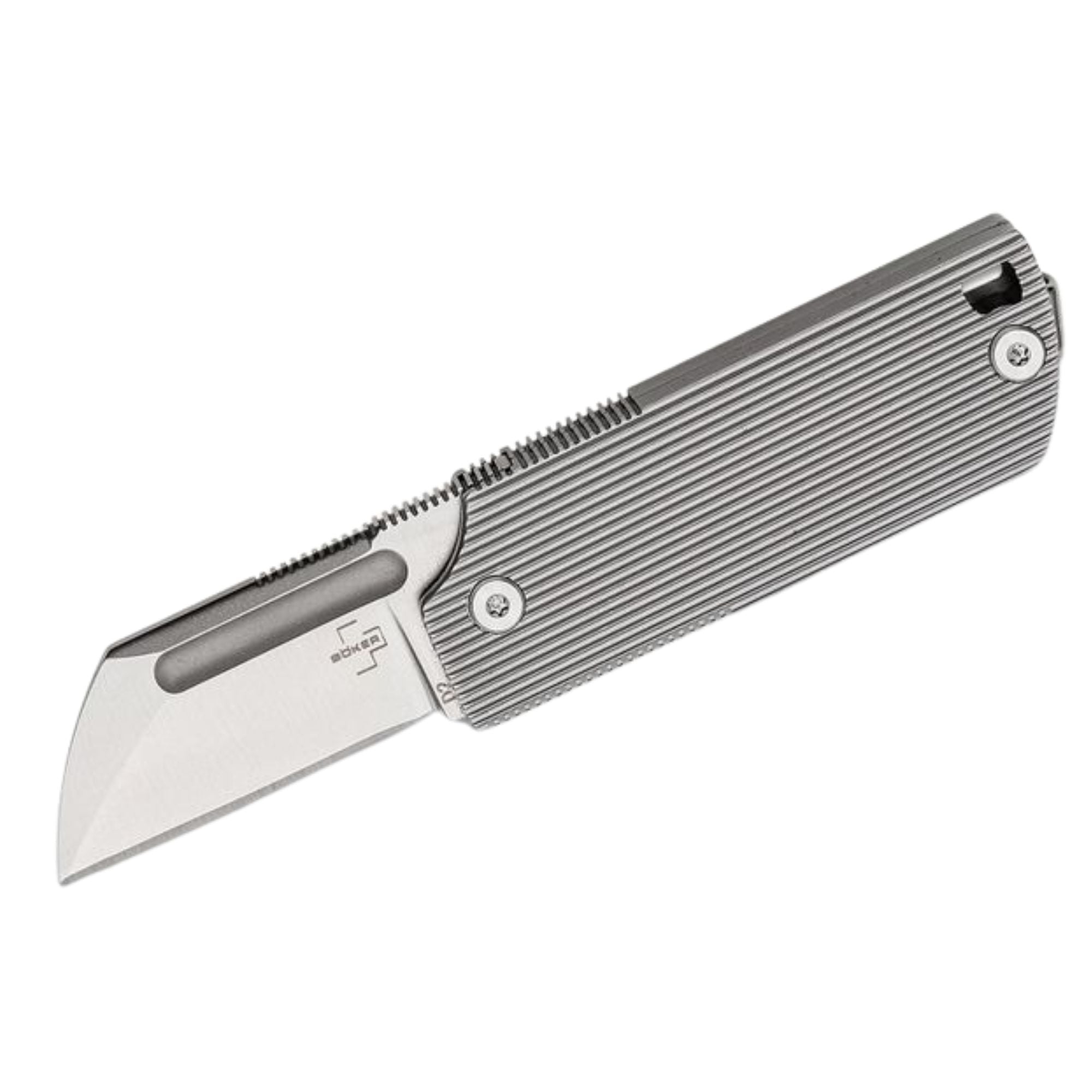 Boker BabyX - Satin Sheepfoot D2 Blade - Stainless Steel Handles - 01BO366 Knives - Tophatter Daily Deals