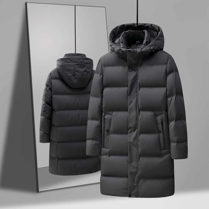 Insulating Men's Mid-Length Down Coat - Boxy, Polyester 3D Changing Face Moving Picture Frame - Tophatter Daily Deals
