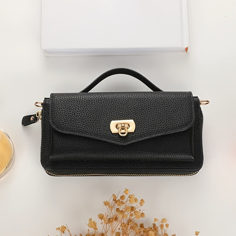 RFID Phone Wallet Crossbody with Mirror, Long and Short Straps Black Handbags & Wallets - Tophatter Daily Deals