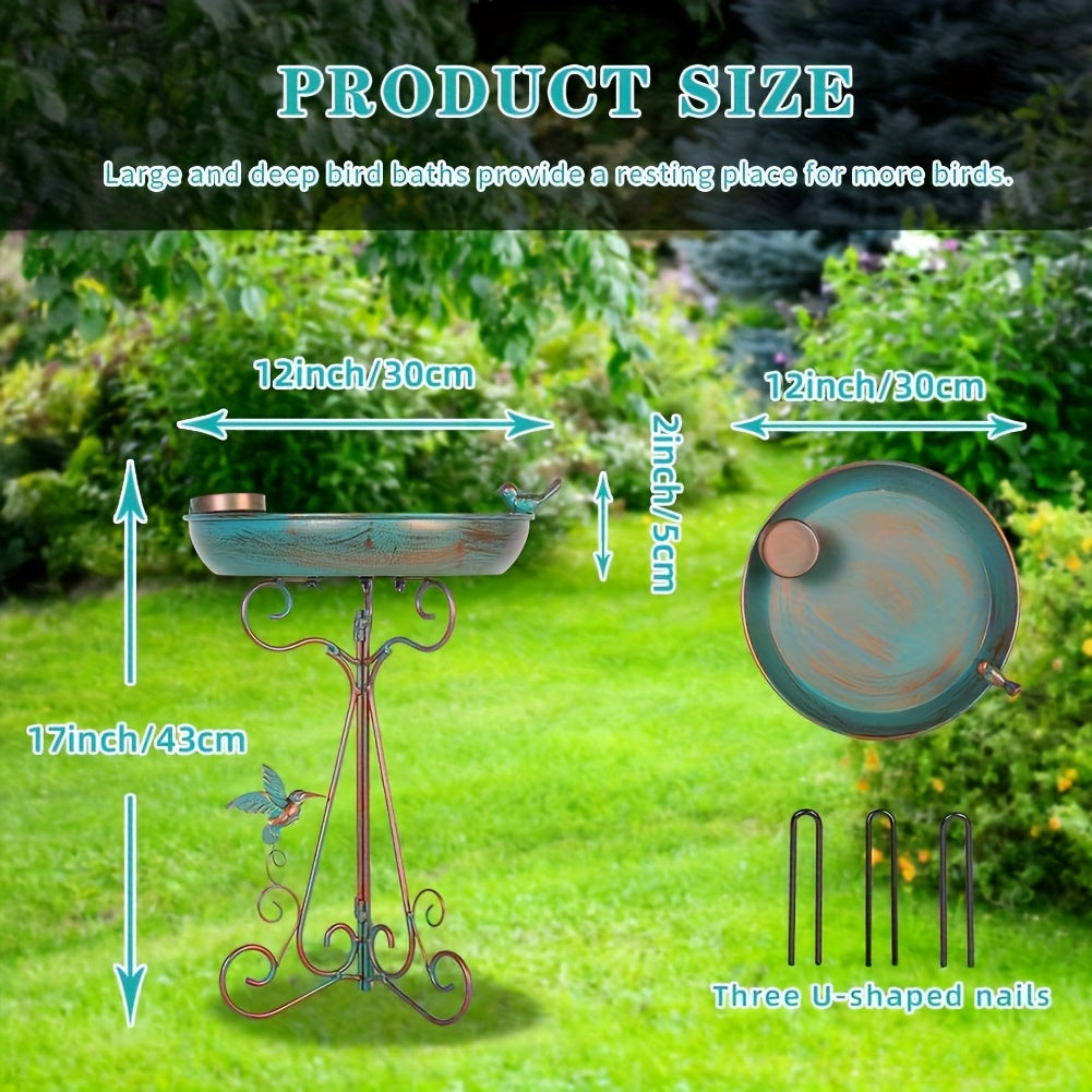 Bird Bath with Feeder Pedestal Garden Ornaments - Tophatter Daily Deals
