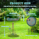 Bird Bath with Feeder Pedestal Garden Ornaments - Tophatter Daily Deals