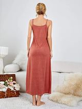 Scoop Neck Spaghetti Strap Night Dress Sleep Dresses - Tophatter Daily Deals