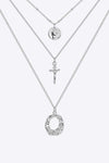 3-Piece 18K Gold-Plated Pendant Necklace Silver One Size Necklaces - Tophatter Daily Deals