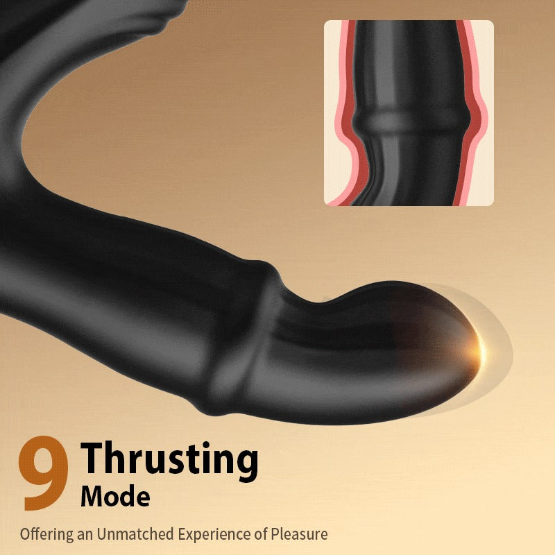 Acmejoy - Thrusting Prostate Massager With Double Cock Rings Anal Toys - Tophatter Daily Deals