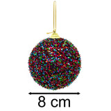 Pack Of 3 Multicoloured Tinsel Christmas Tree Baubles | 3 Piece Christmas Tree Hanging Ornament | Xmas Baubles Christmas Baubles Christmas Decorations Baubles - Tophatter Daily Deals