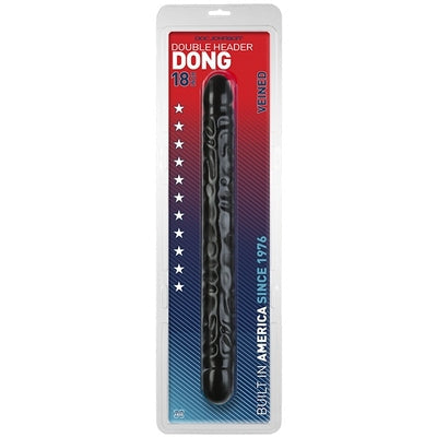 Double Header 18 Inch Veined Dong Black – Large Double-Ended Dong > Dildos > Double Dildos - Tophatter Daily Deals