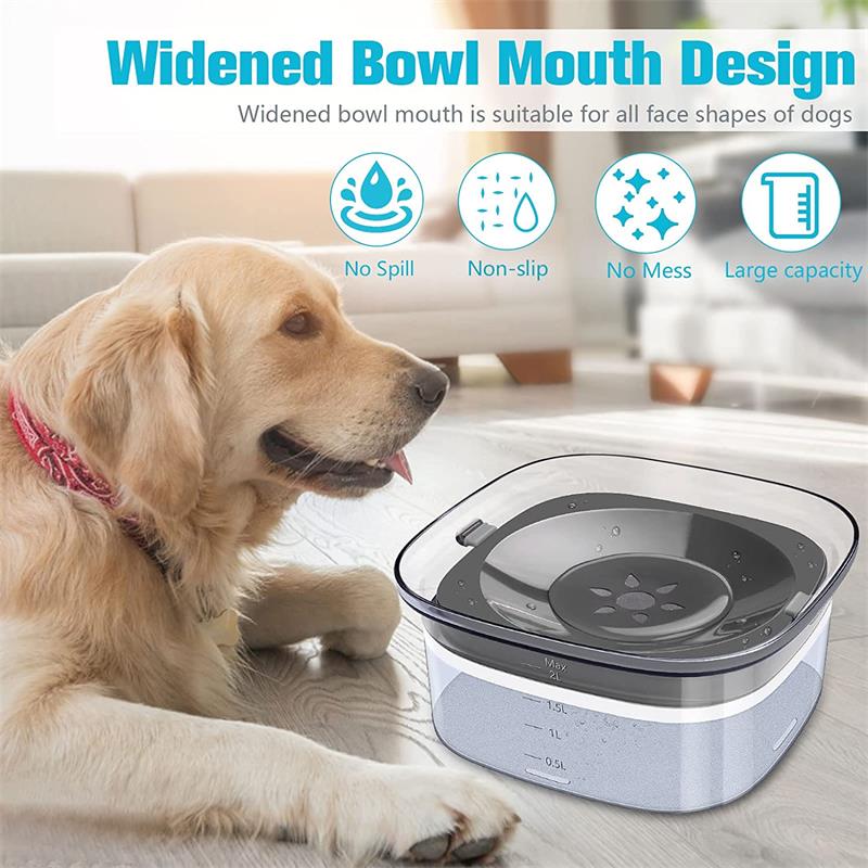 70oz Dog Water Bowl Large Capacity Spill Proof Dog Bowl Transparent 2L Visible Water Level Slow Drinking Bowl For Dogs And Cats Pet Products 0 - Tophatter Daily Deals