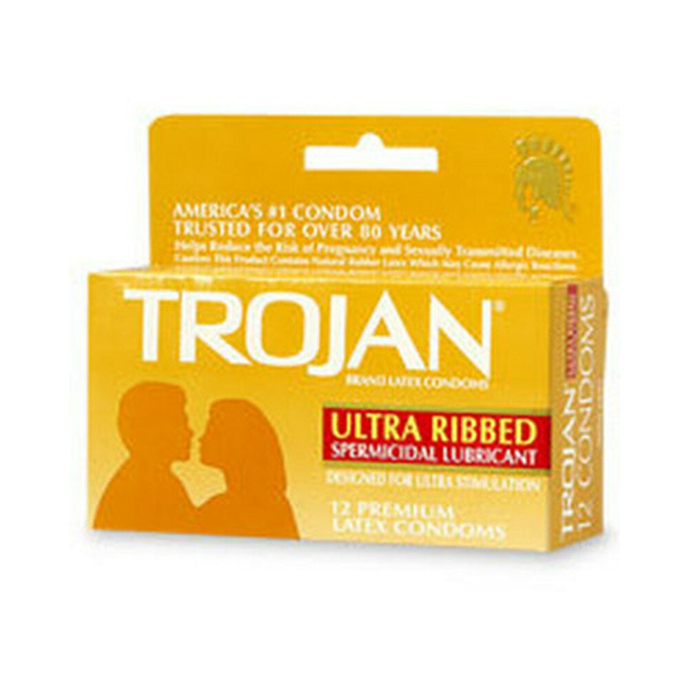 Trojan Stimulations Ultra Ribbed 12 Pack - Tophatter Daily Deals