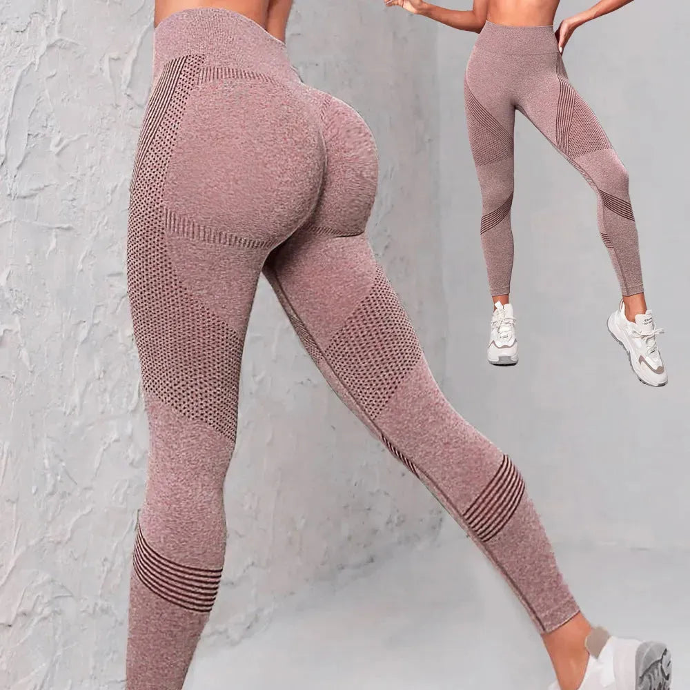 High Waist Seamless Yoga Pants Women's Solid Color Dot Striped Print Butt Lifting Leggings Fitness Running Sport Gym Legging Outfits Humidifier - Tophatter Daily Deals