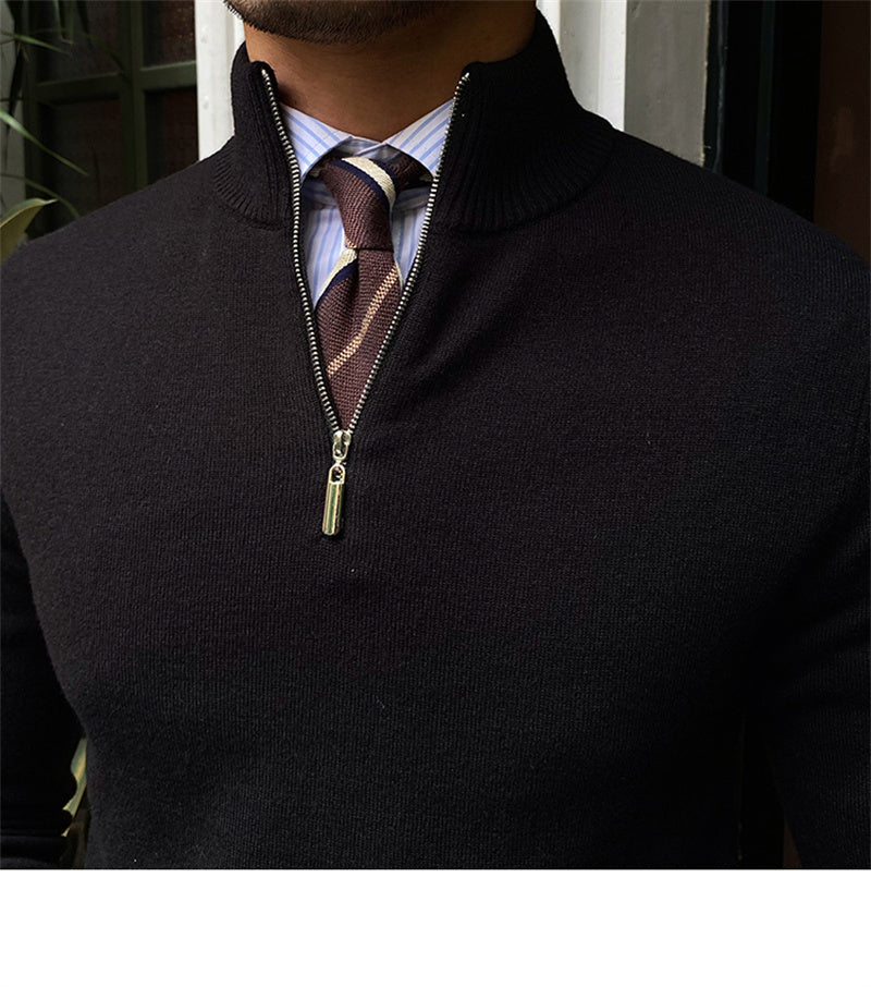 Fitted Men’s Half-Zip Sweater - Ribbed Knit, Smart Casual 3D Changing Face Moving Picture Frame - Tophatter Daily Deals
