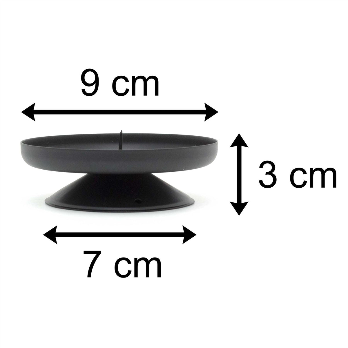Traditional Black Metal Candle Holder Candle Plate | Pillar Candle Dish Candlestick | Round Votive Candle Holders Candle Holder - Tophatter Daily Deals