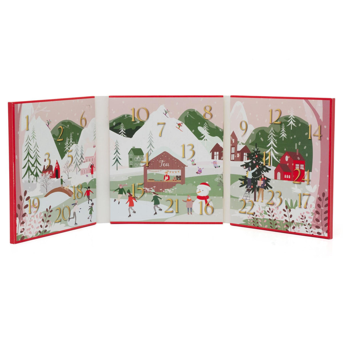 Tea Advent Calendar Herbal & Black Tea Bag Christmas Advent Calendar for Adults Advent Calendar - Tophatter Daily Deals