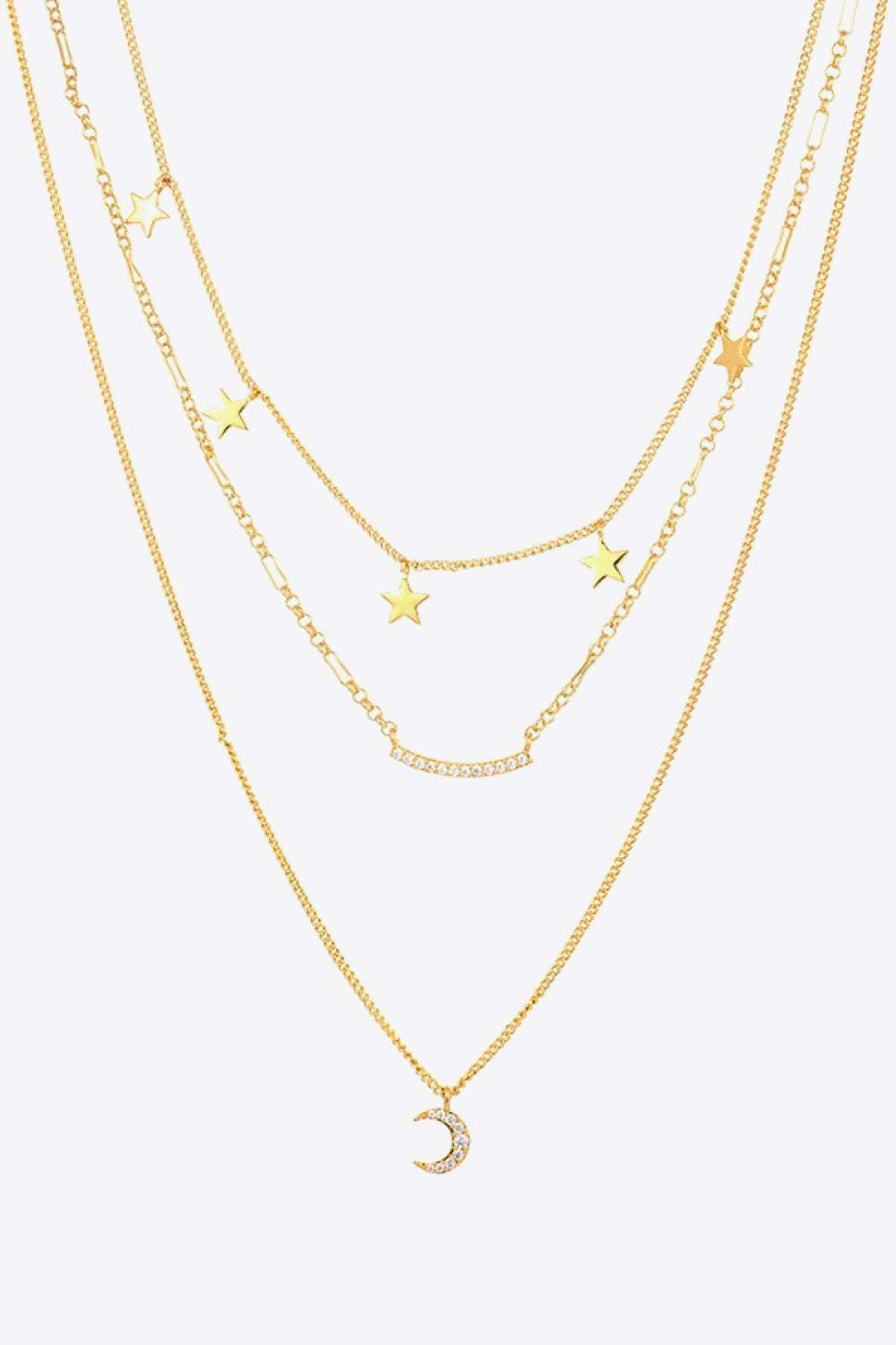 Star and Moon Pendant Necklace Necklaces - Tophatter Daily Deals