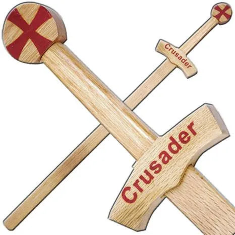 Knights Crusader Wooden Sword 40 Inch Overall - Tophatter Daily Deals