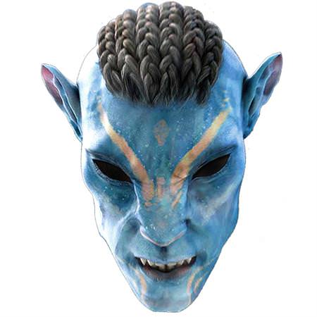 Pandora Blue Creature Na-vi Warrior Face Mask Jake Collectible Weapons - Tophatter Daily Deals