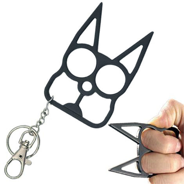 Cat Self Defense Knuckle Key Chain - Black Collectible Weapons - Tophatter Daily Deals
