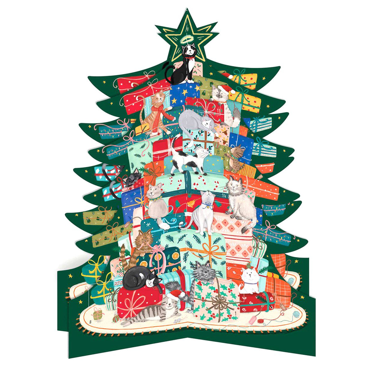 3D Christmas Tree Christmas Advent Calendar | Cats Large Picture Advent Calendar Advent Calendar - Tophatter Daily Deals