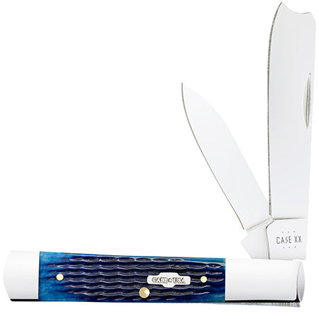 Case Razor Folding Knife - Blue Bone Corn Cob Jig - 02798 Traditional Knives - Tophatter Daily Deals