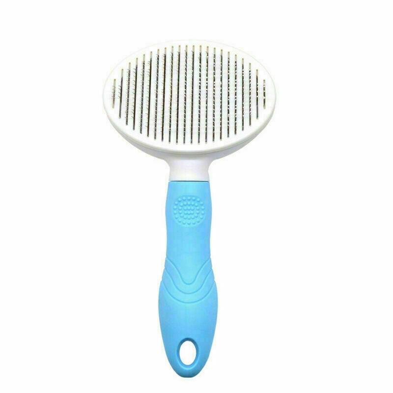 Pin Brushes for Dogs - Pet Dog Cat Brush Grooming Slicker Self Cleaning Slicker Brush Massage Hair Comb Blue Pet Products - Tophatter Daily Deals