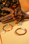 Orange 4pcs Halloween Ghost Spider Web Beaded Bracelet Set Bracelets - Tophatter Daily Deals