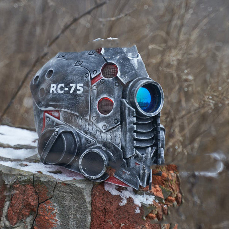 Cyberpunk Mask Helmet Black Latex Adult Halloween Cosplay 3D Changing Face Moving Picture Frame - Tophatter Daily Deals