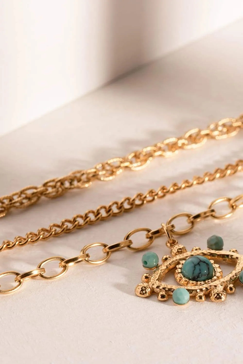 Evil Eye Design Turquoise Pendant Necklace Necklaces - Tophatter Daily Deals