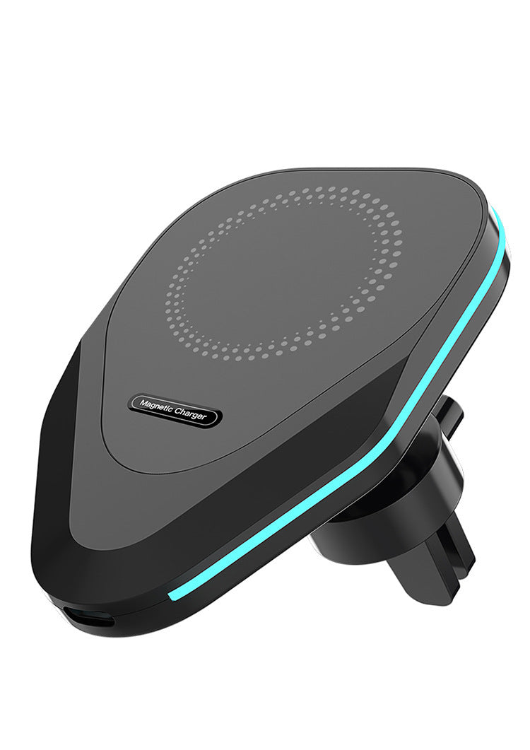 360 Degree Rotary Magnetic Adhesive Wireless Charging On-board Bracket Black 0 - Tophatter Daily Deals