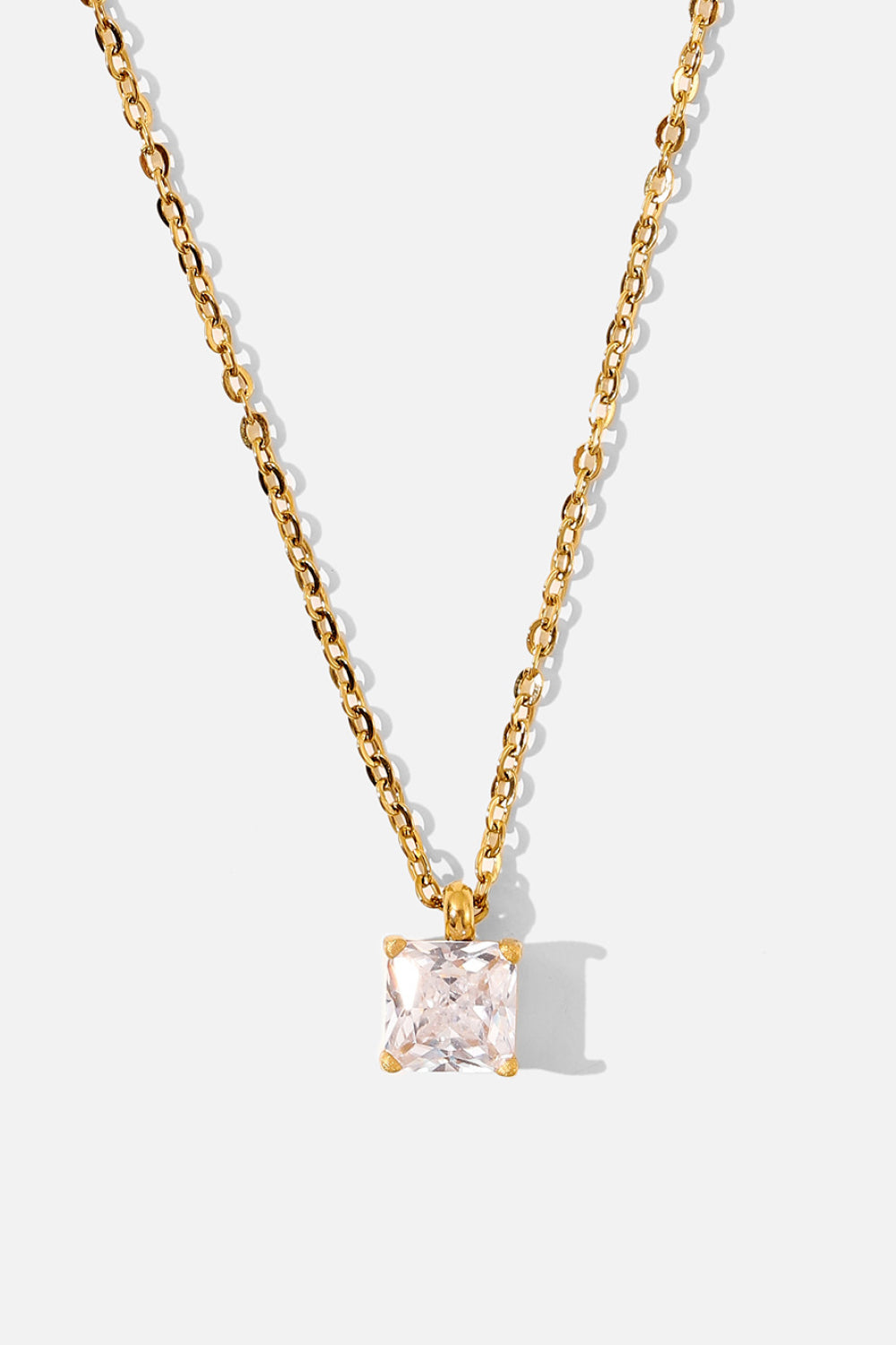 Rhinestone Pendant Gold-Plated Necklace White One Size Necklaces - Tophatter Daily Deals