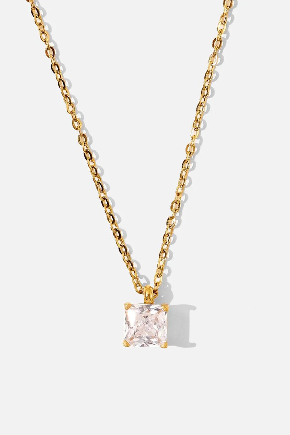 Rhinestone Pendant Gold-Plated Necklace Necklaces - Tophatter Daily Deals