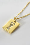 Inlaid Zircon Rectangle Pendant Necklace Necklaces - Tophatter Daily Deals