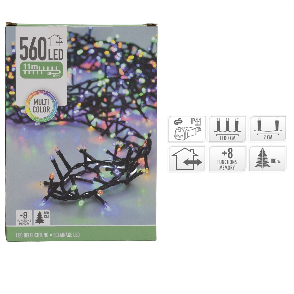 Multicoloured Christmas Fairy Lights | 560 LED Tree Lights with 8 Functions Fairy Lights - Tophatter Daily Deals
