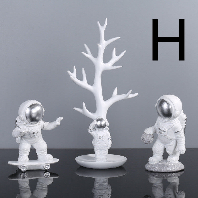 Astronaut Spaceman Decoration TV Cabinet Wine Cabinet Book H Silver 0 - Tophatter Daily Deals