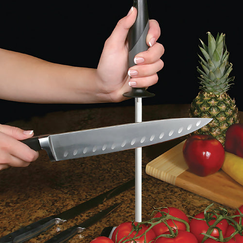 ACCUSHARP SHARPENING STEEL 9" - RUBBER GRIP - Tophatter's Army Deals KNIVES - Tophatter Daily Deals