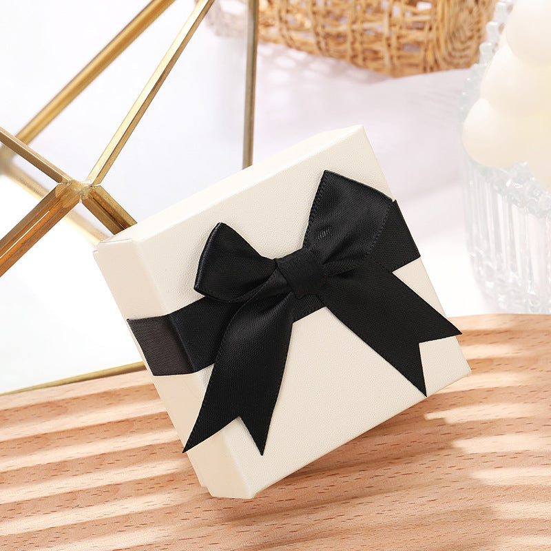 Bow Necklace Earrings Packaging Gift Box Black7.3x7.3x3.7cm 0 - Tophatter Daily Deals