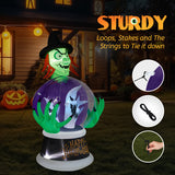 Witch Inflatable 5.9ft Crystal Ball Halloween Decor 2025 3D Changing Face Moving Picture Frame - Tophatter Daily Deals