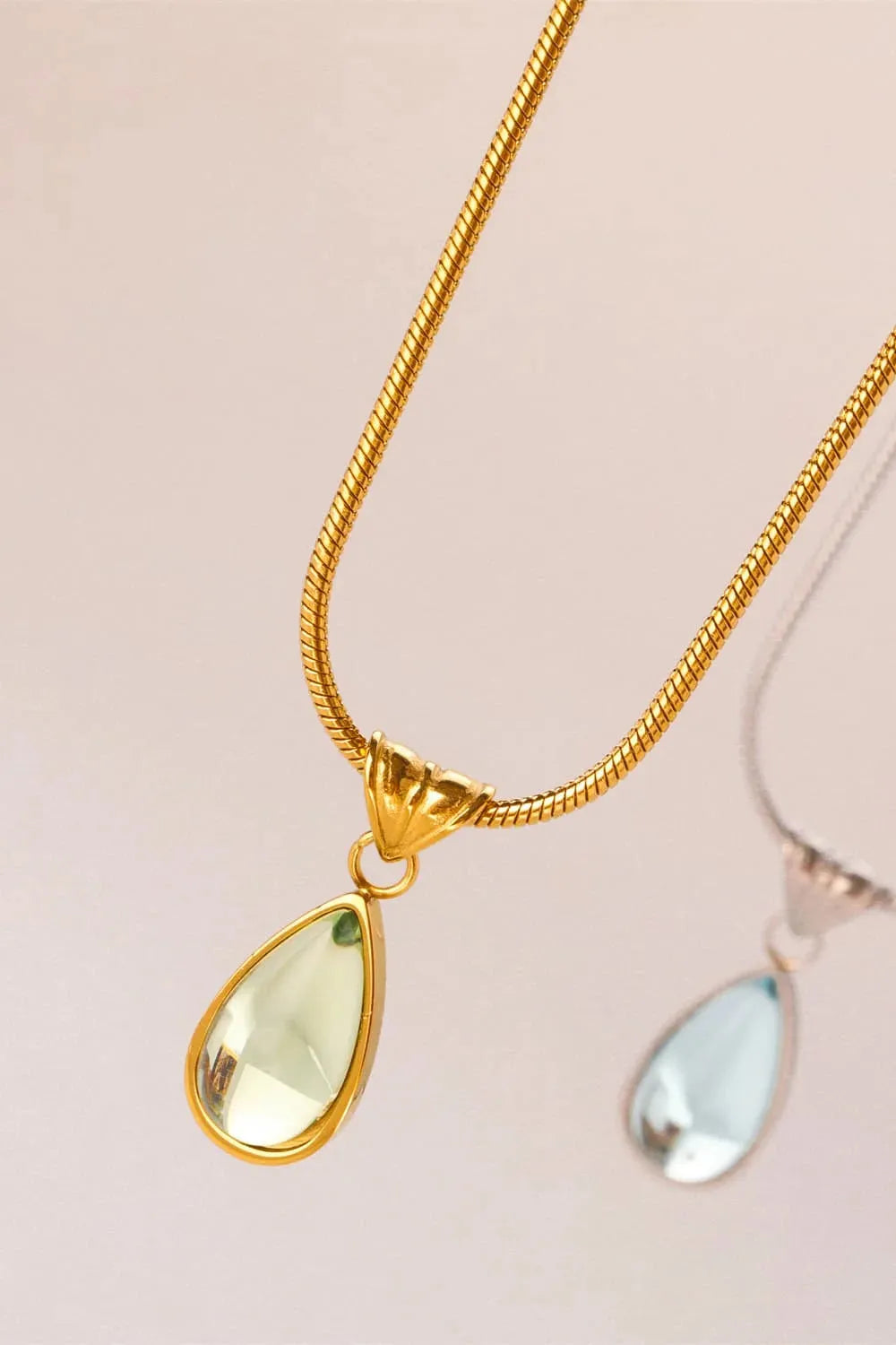 Teardrop Shape Titanium Steel Pendant Necklace Necklaces - Tophatter Daily Deals