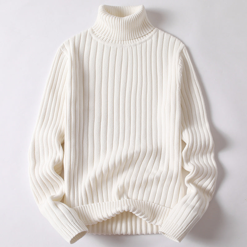 Warm Men Women Turtleneck Sweater - Slim Ribbed Knit White 3D Changing Face Moving Picture Frame - Tophatter Daily Deals