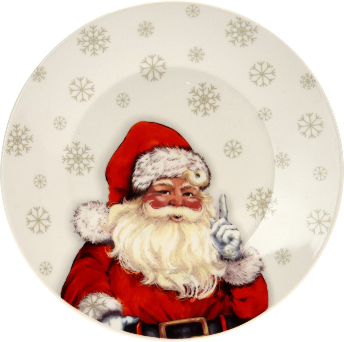 Small Santa Claus Christmas Plate | Ceramic Festive Side Plate Dish - 20cm Plate - Tophatter Daily Deals