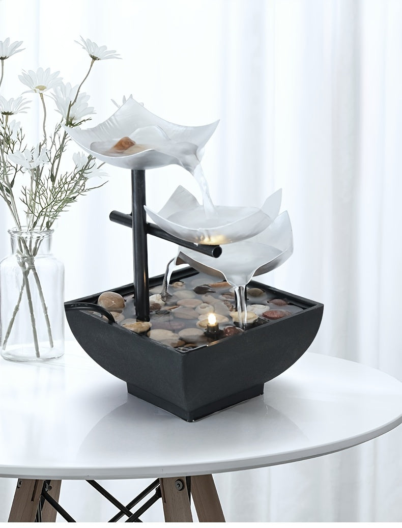 USB Metal Flower Desktop Fountain for Home Office Home & Garden - Tophatter Daily Deals