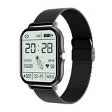 Blood Pressure Heart Rate Sleep Monitoring Sports Bracelet Black Steel 0 - Tophatter Daily Deals