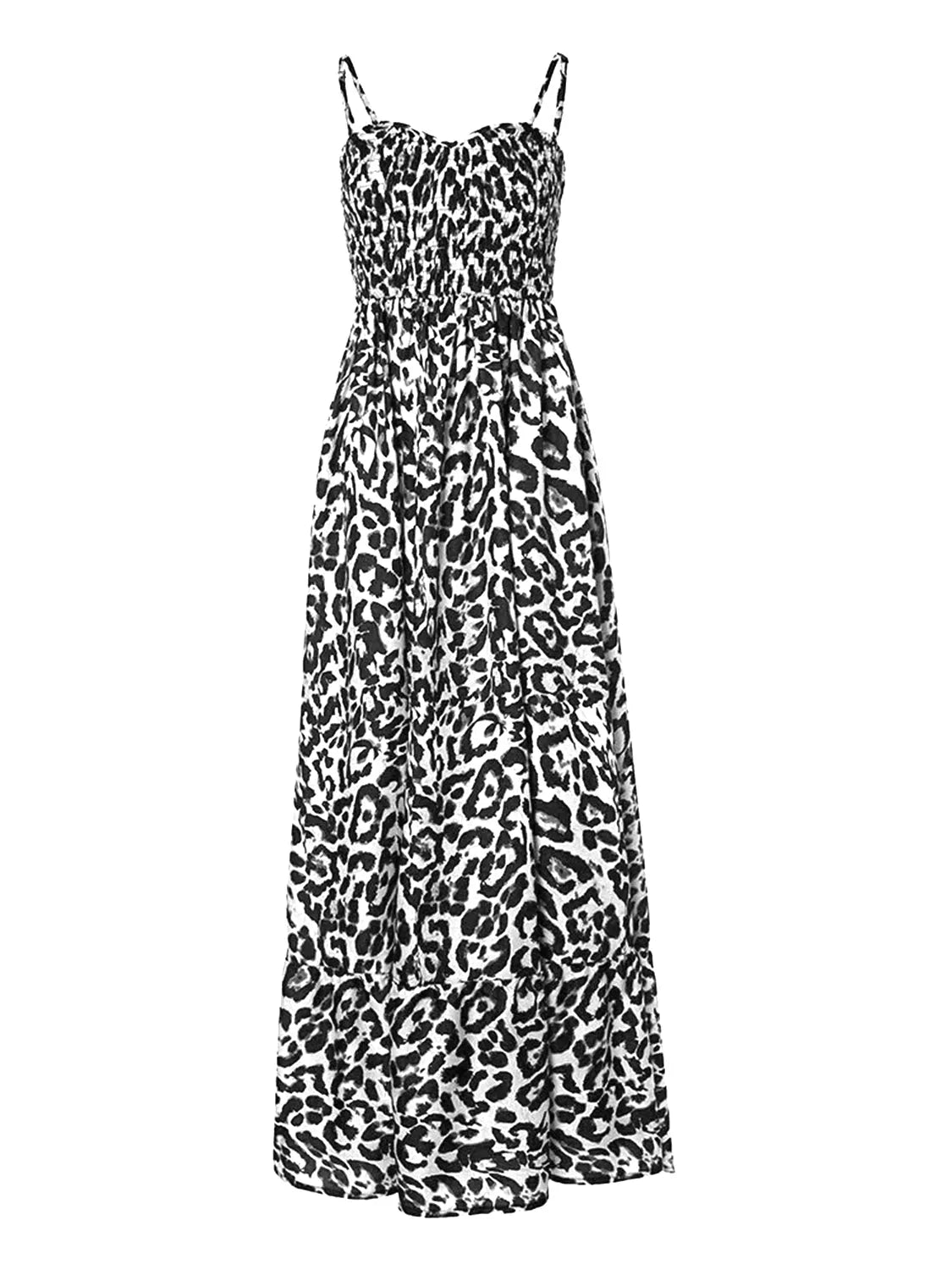 Leopard Sweetheart Neck Cami Dress Casual Dresses - Tophatter Daily Deals