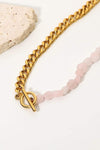 Stainless Steel Half Bead Half Chain Necklace Necklaces - Tophatter Daily Deals