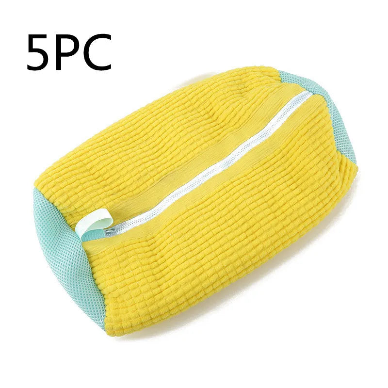 Shoes Laundry Bag Shoe Wash Bag For Washing Machine Reusable Zipper Shoe Washing Bag Sneaker Tennis Shoe Cleaner Kit Remove Dirt Yellow 39x19CM 5PCS Bracelets - Tophatter Daily Deals