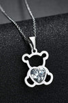 Bear Pendant Stainless Steel Necklace Silver One Size Necklaces - Tophatter Daily Deals
