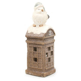 45cm LED Christmas Bird On Telephone Box Decoration | Light Up Festive Phone Box Ornament | Indoor Christmas Decorations Ornament - Tophatter Daily Deals