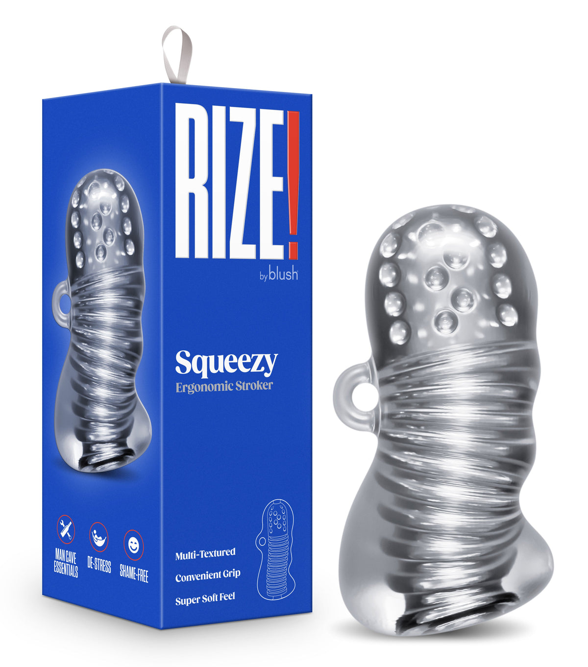 Rize Squeezy (Clear) – Textured Male Masturbator Sleeve > Sex Toys For Men > Masturbators > Manual - Tophatter Daily Deals