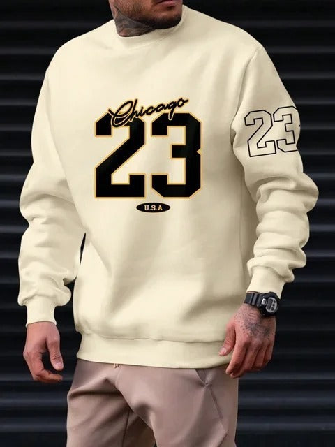 Warm Men’s Sweatshirt – Relaxed Crewneck, Fleece, Casual Apricot 3D Changing Face Moving Picture Frame - Tophatter Daily Deals