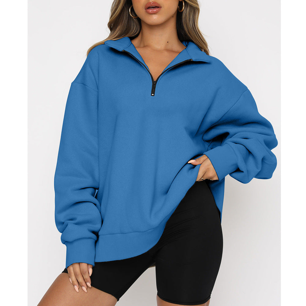 Lightweight Women Zip Sweatshirt - Oversized Pullover Casual Blue 3D Changing Face Moving Picture Frame - Tophatter Daily Deals